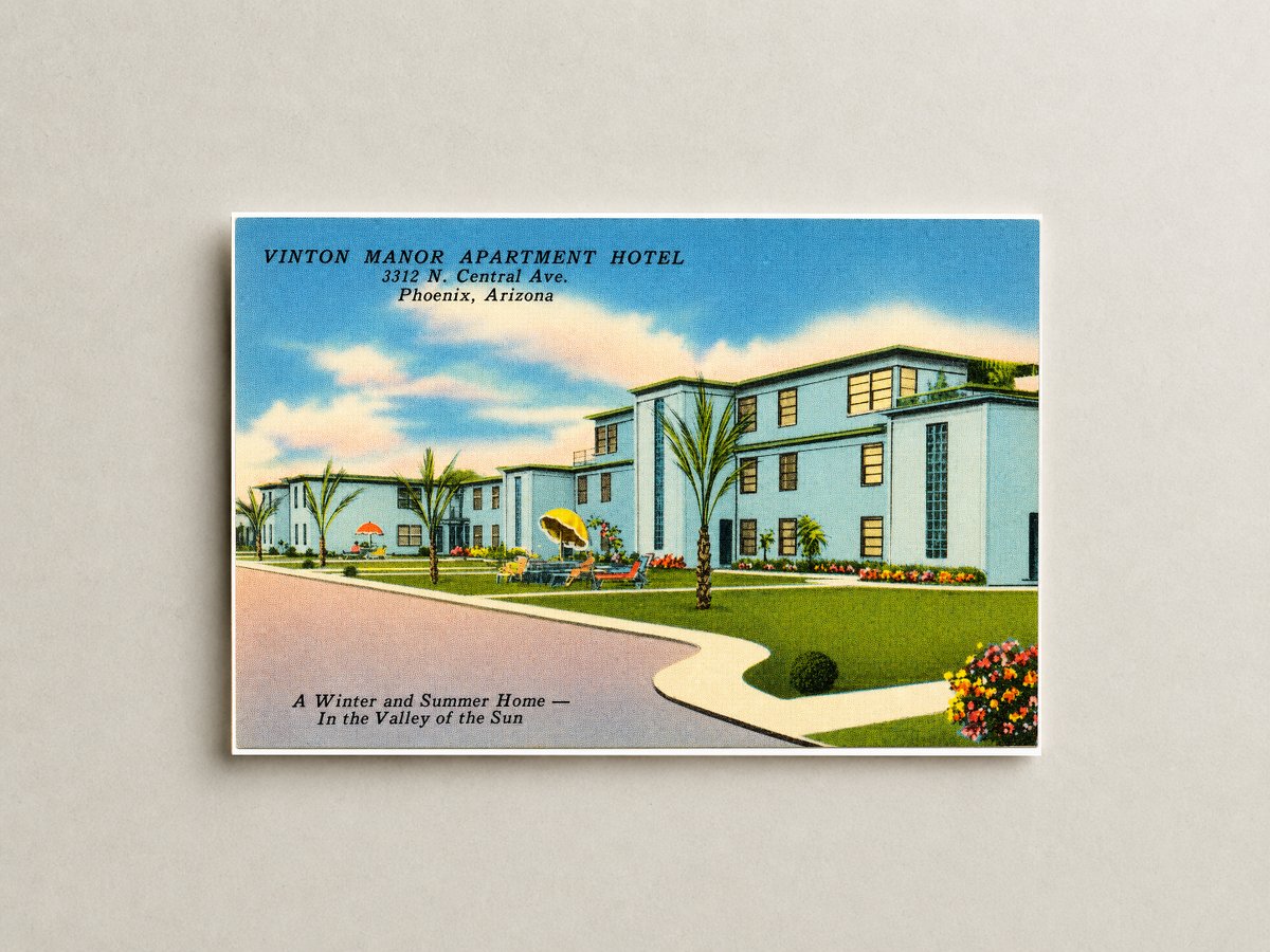 Phoenix, AZ: Vinton Manor Apartment Hotel, 3312 N. Central Ave., Phoenix, Arizona. A winter and summer home- in the valley of the sun