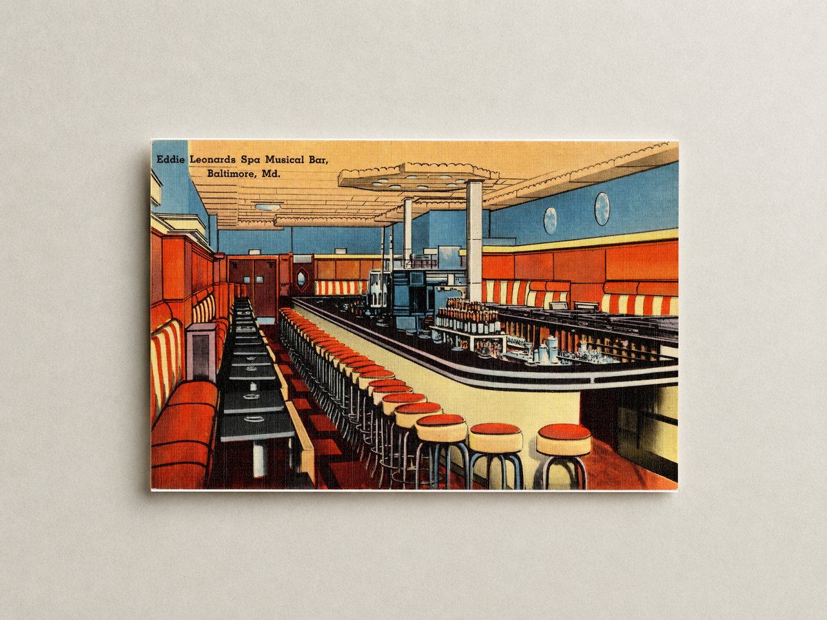 Eddie Leonards Spa Musical Bar, Baltimore, MD — Vintage Maryland Postcard