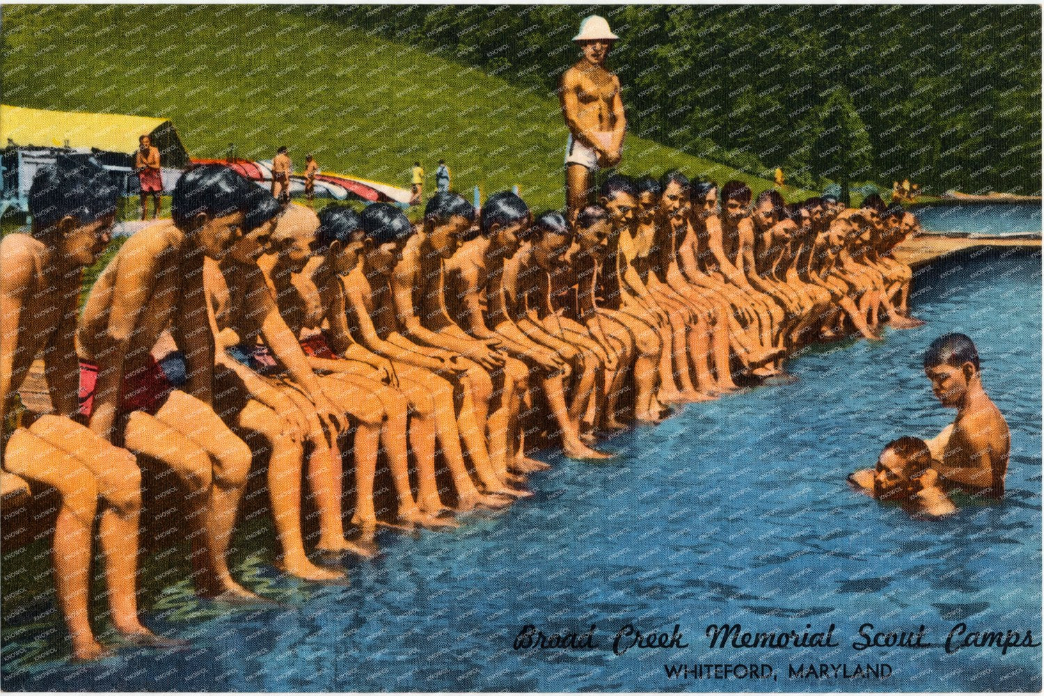 Broad Creek Memorial Scout Camps — Vintage Maryland Postcard