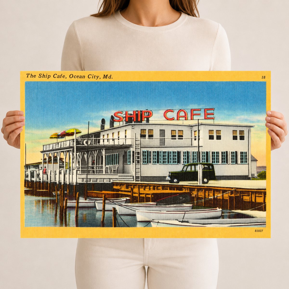 The Ship Cafe, Ocean City, MD — Vintage Maryland Postcard