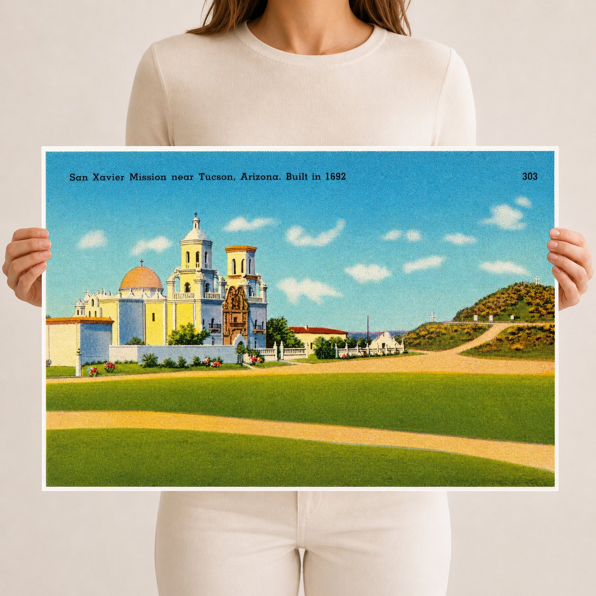 Tucson, AZ: San Xavier Mission near Tucson, Arizona, built in 1692