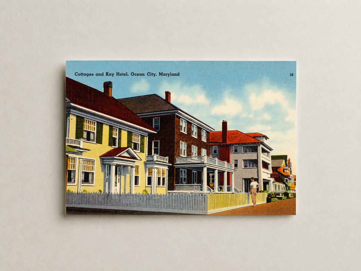 Cottages and Kay Hotel, Ocean City, Maryland — Vintage Maryland Postcard
