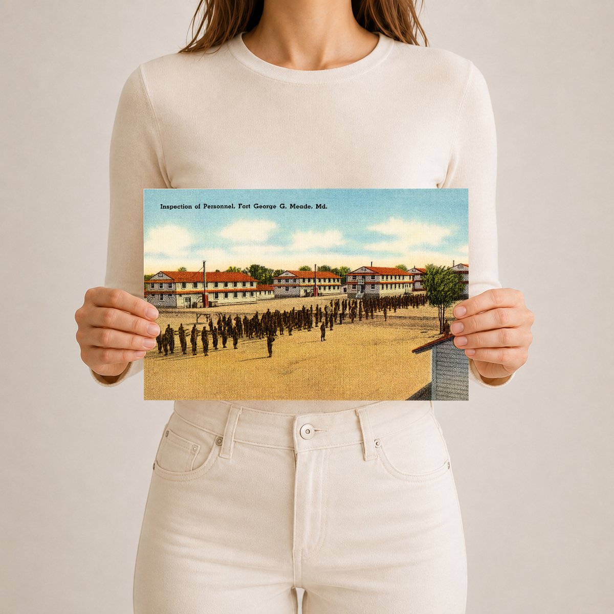 Inspection of personnel, Fort George G. Meade, MD — Vintage Maryland Postcard