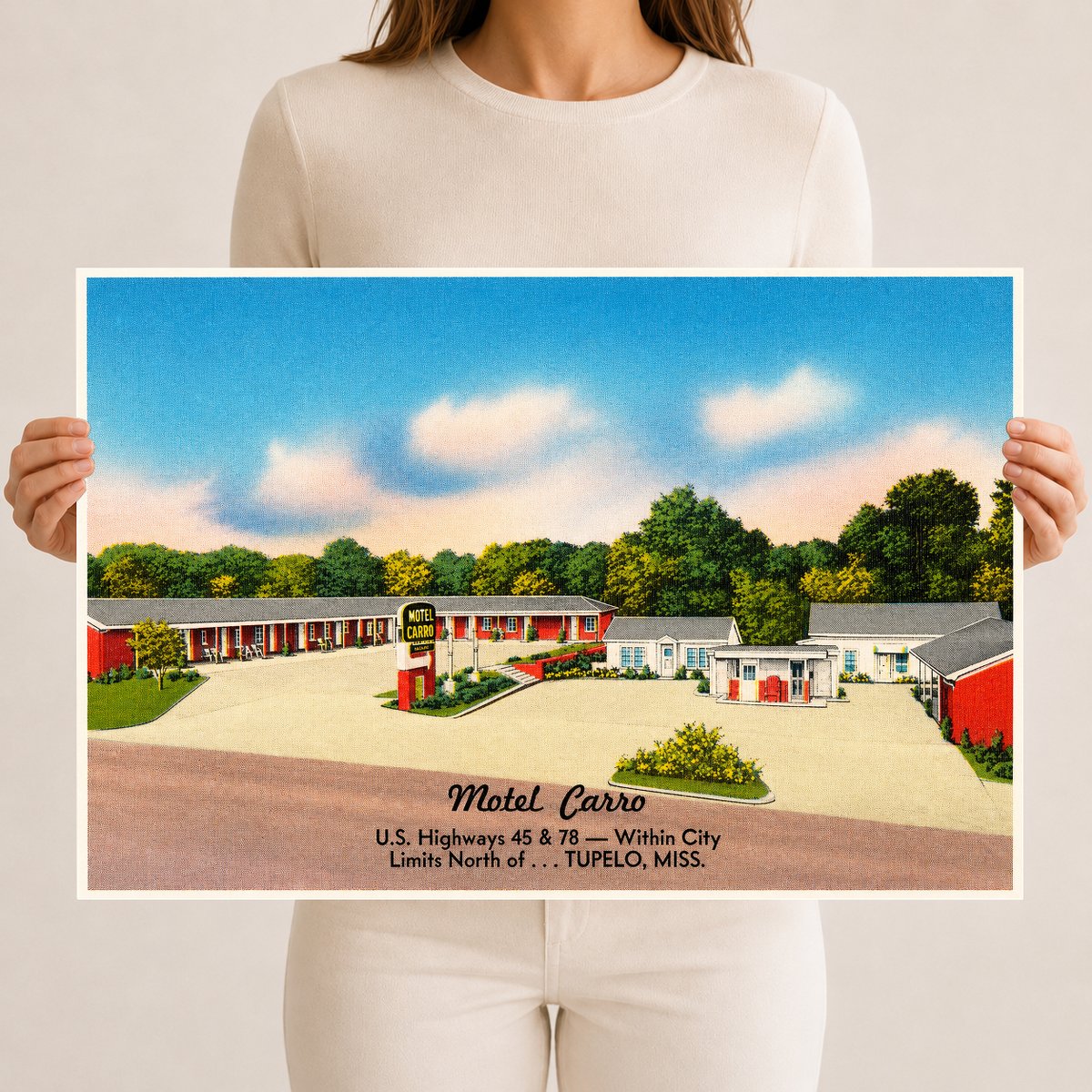 Tupelo, MS: Motel Carro, U.S. Highways 45 & 78 -- Within city limits north of... Tupelo