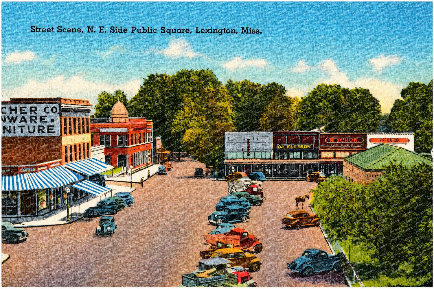Lexington, MS: Street scene, N. E. Side public square
