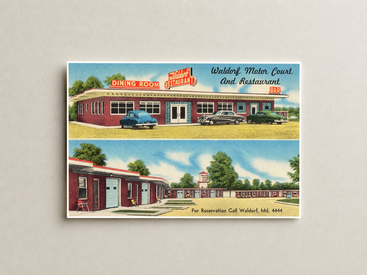 Waldorf Motor Court and Restaurant, Waldorf, MD — Vintage Maryland Postcard