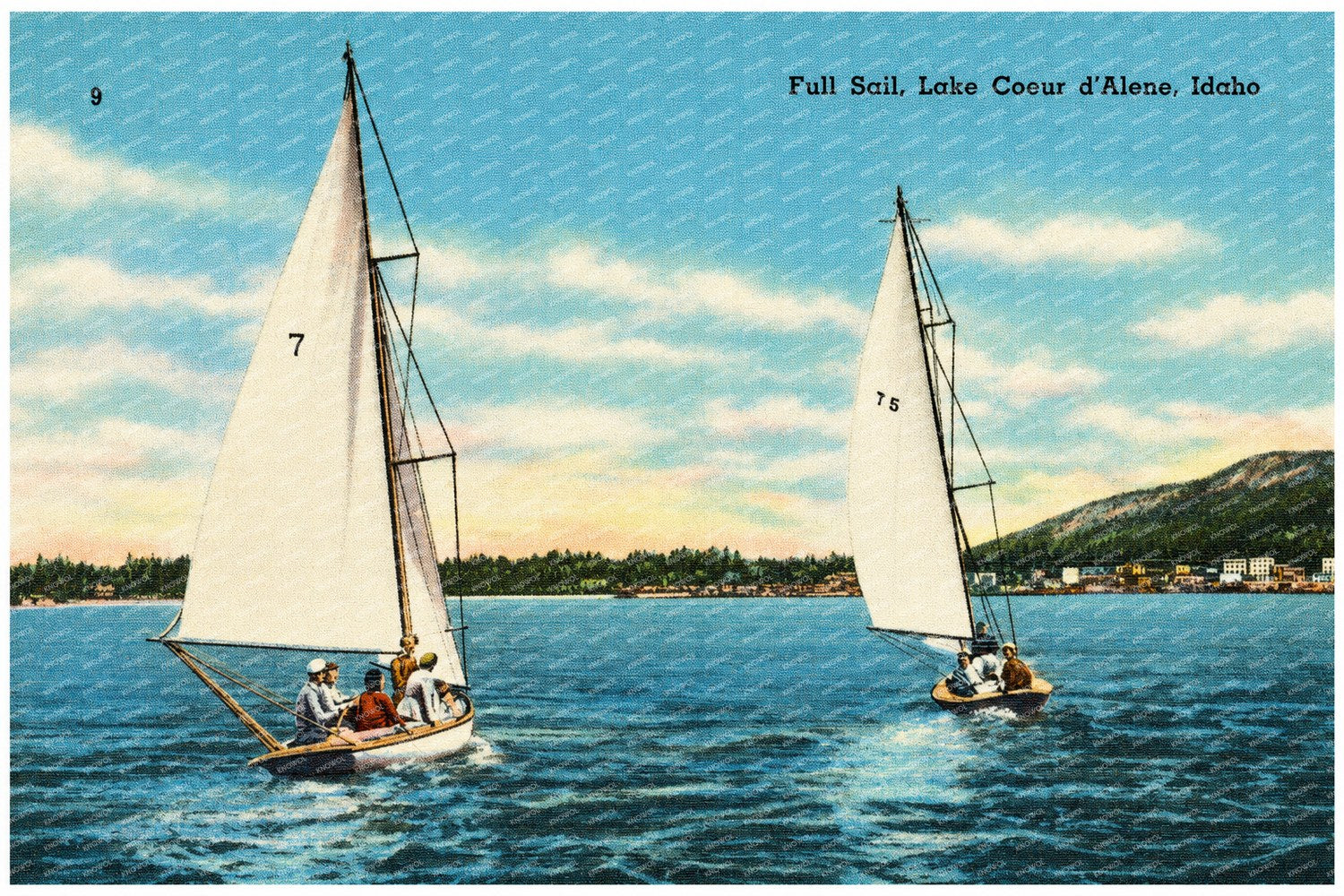 Coeur d'Alene Lake, ID: Full sail, Lake Coeur d'Alene