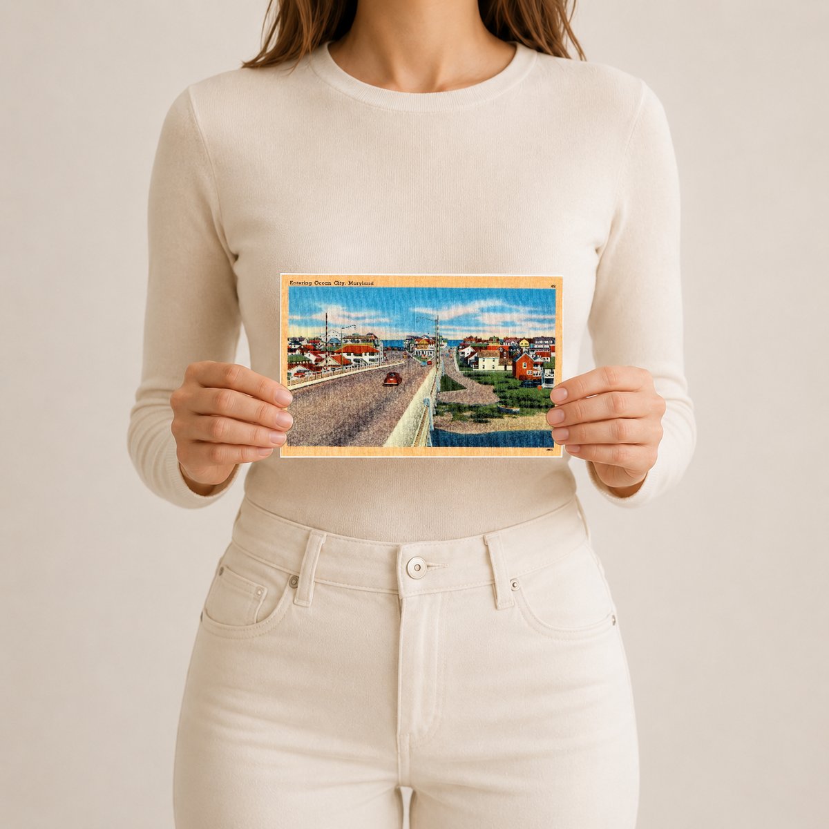 Entering Ocean City, Maryland — Vintage Maryland Postcard