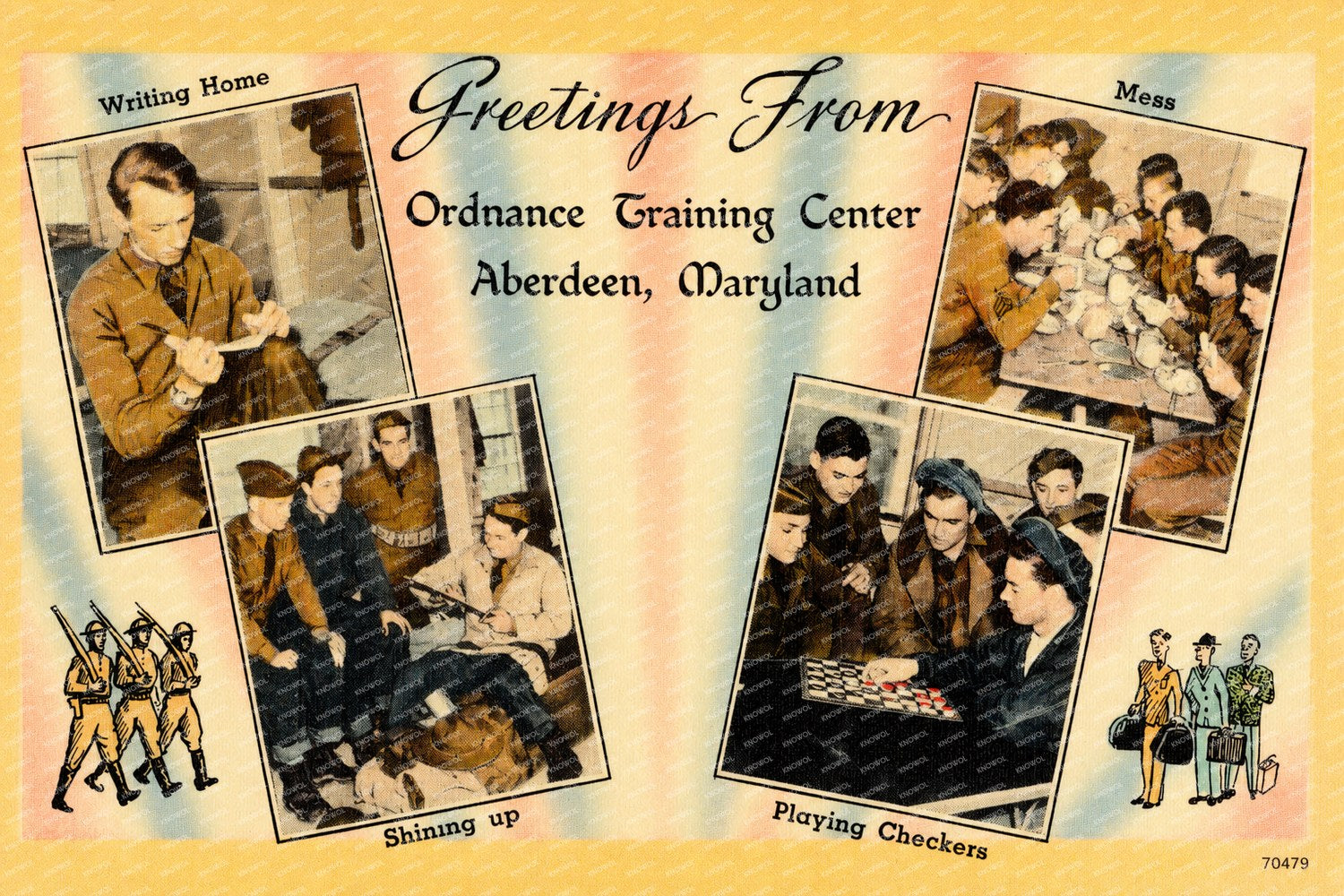 Greetings from Ordnance Training Center, Aberdeen, Maryland — Vintage Maryland Postcard
