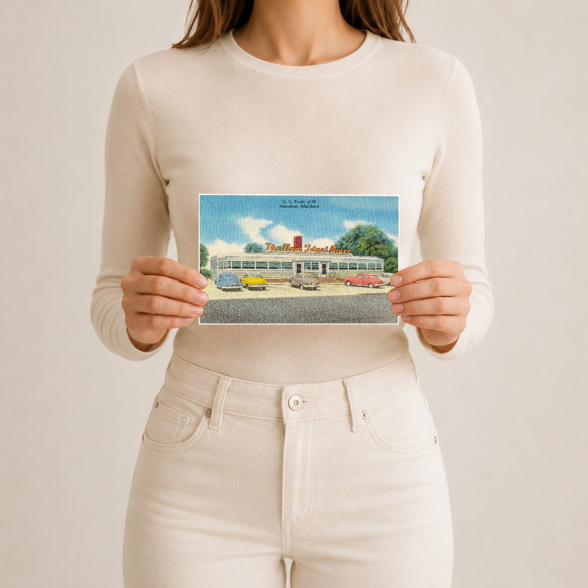 The New Ideal Diner, U. S. Route #40, Aberdeen, Maryland — Vintage Maryland Postcard