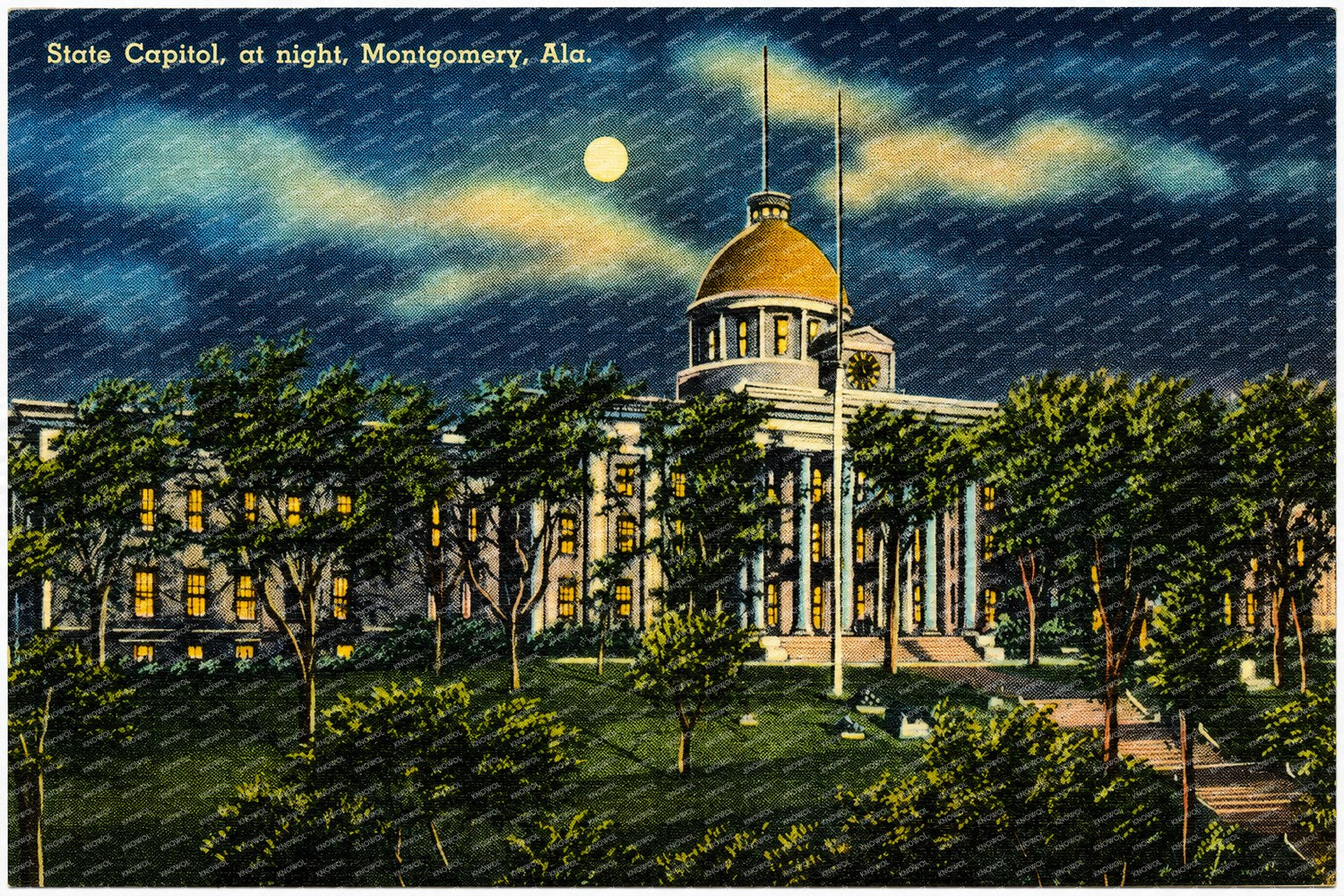 Montgomery, AL: State Capitol at night