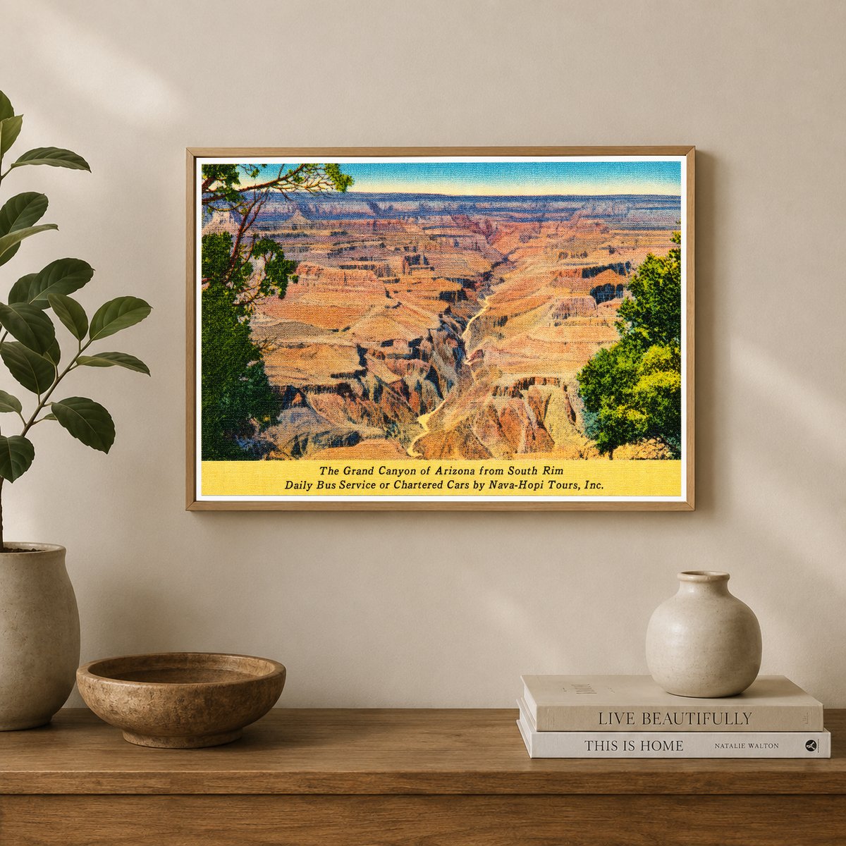 Grand Canyon, AZ: The Grand Canyon of Arizona from South Rim, daily bus service or chartered cars by Nava-Hopi Tours, Inc.