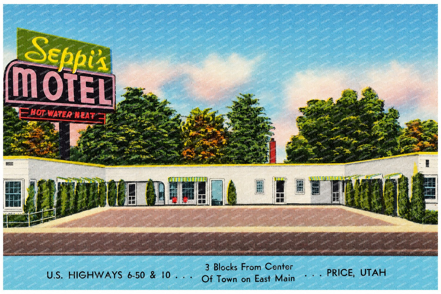 Price, UT: Seppi's Motel, U.S. highways 6 - 50 & 10... 3 blocks from center of town on East main... Price