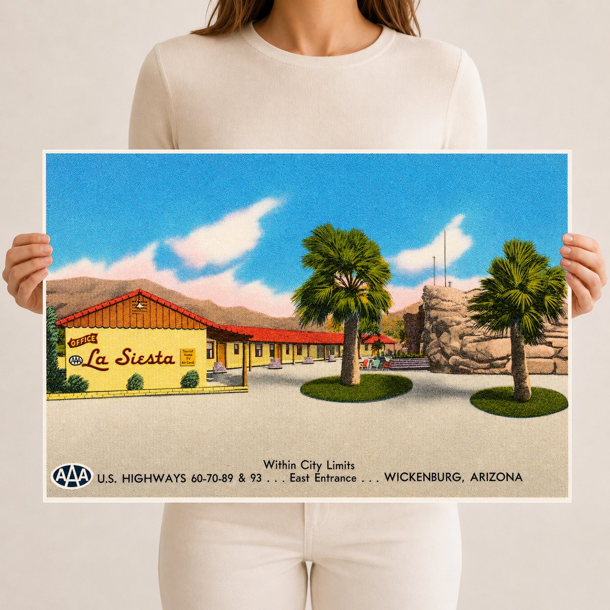 Wickenburg, AZ: La Siesta, within city limits, U.S. highways 60-70-89 & 93- east entrance- Wickenburg