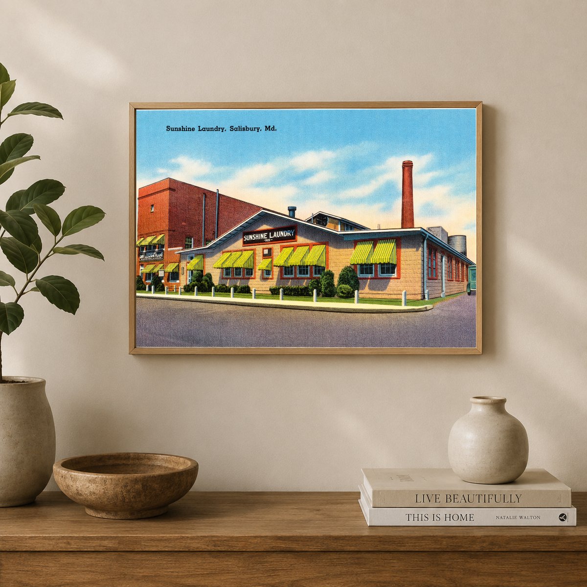 Sunshine Laundry, Salisbury, MD — Vintage Maryland Postcard