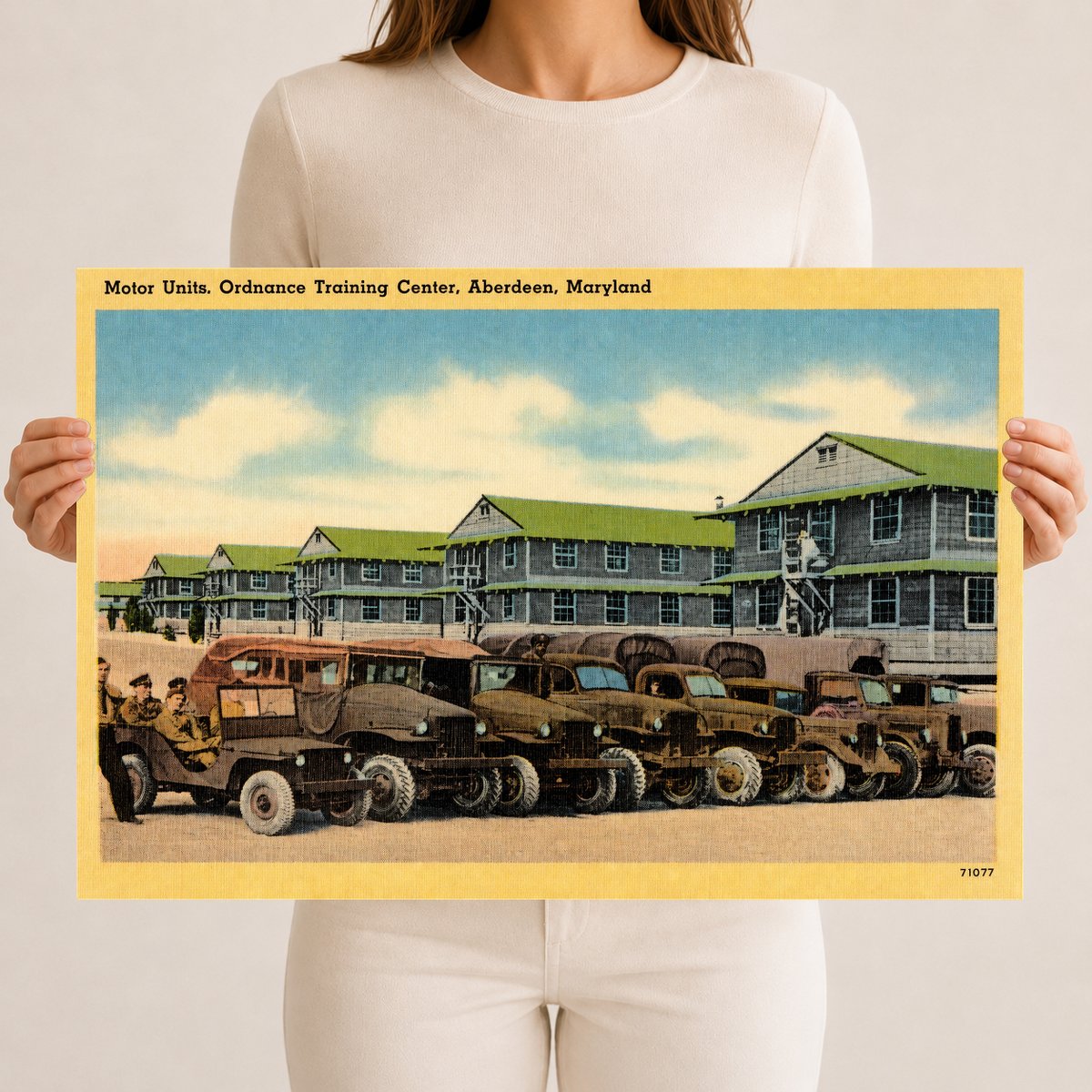Motor units, Ordnance Training Center,Aberdeen, Maryland — Vintage Maryland Postcard