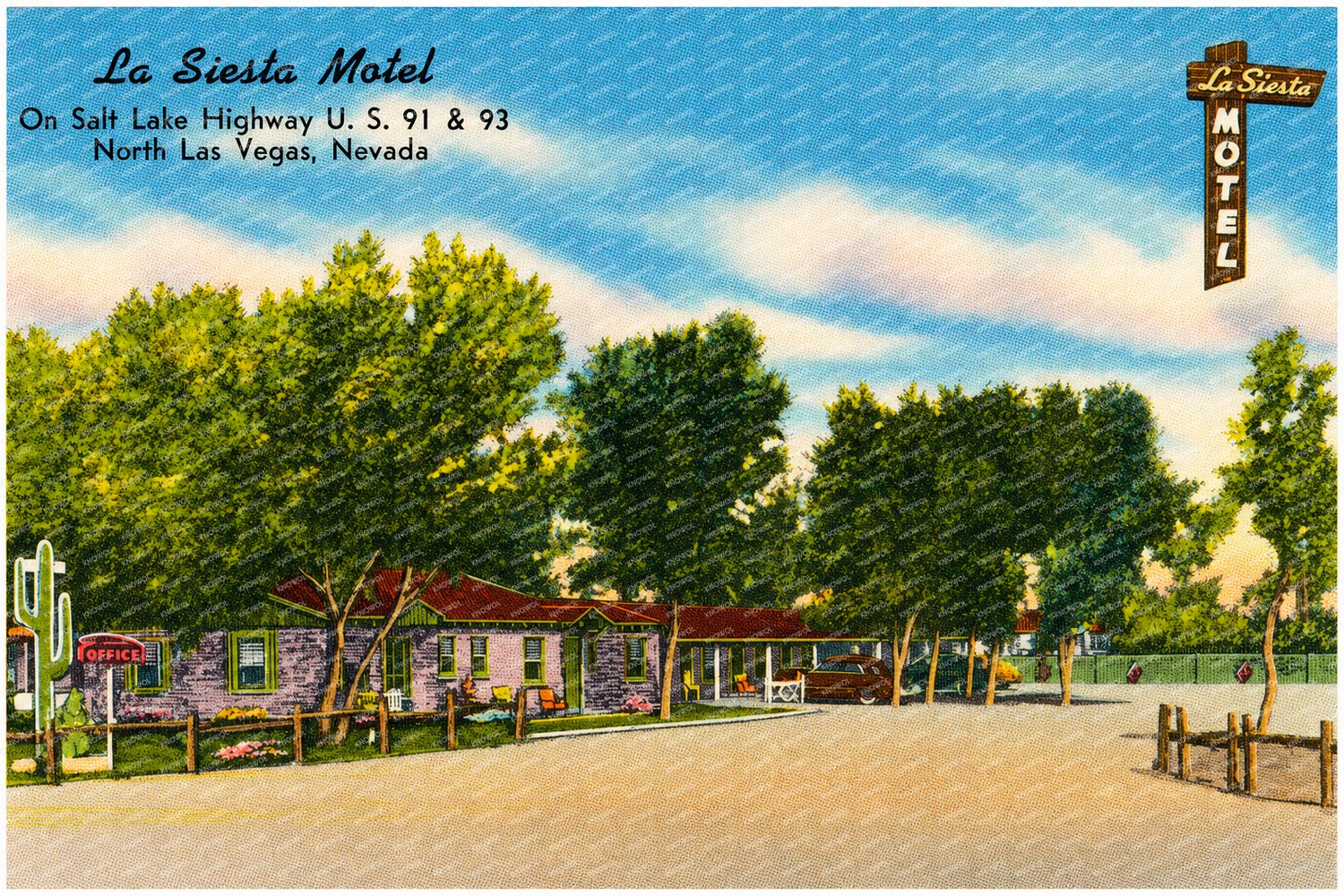 North Las Vegas, NV: La Siesta Motel, on Salt Lake Highway U.S. 91 & 93