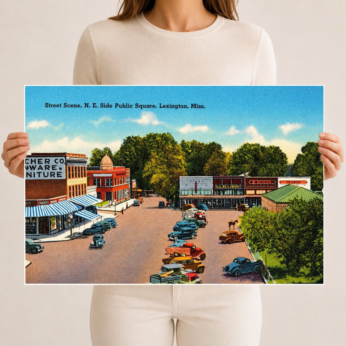 Lexington, MS: Street scene, N. E. Side public square