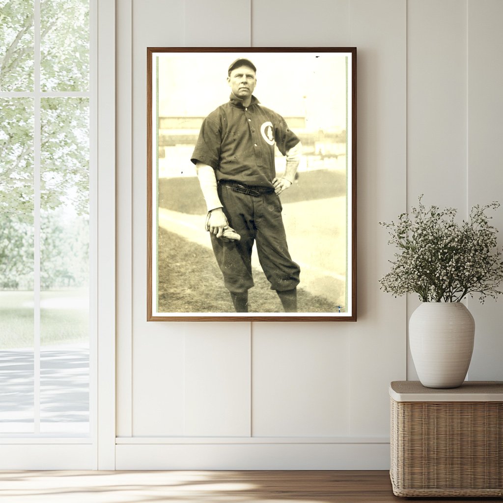 Vintage 1911 Chicago Baseball Star on Field