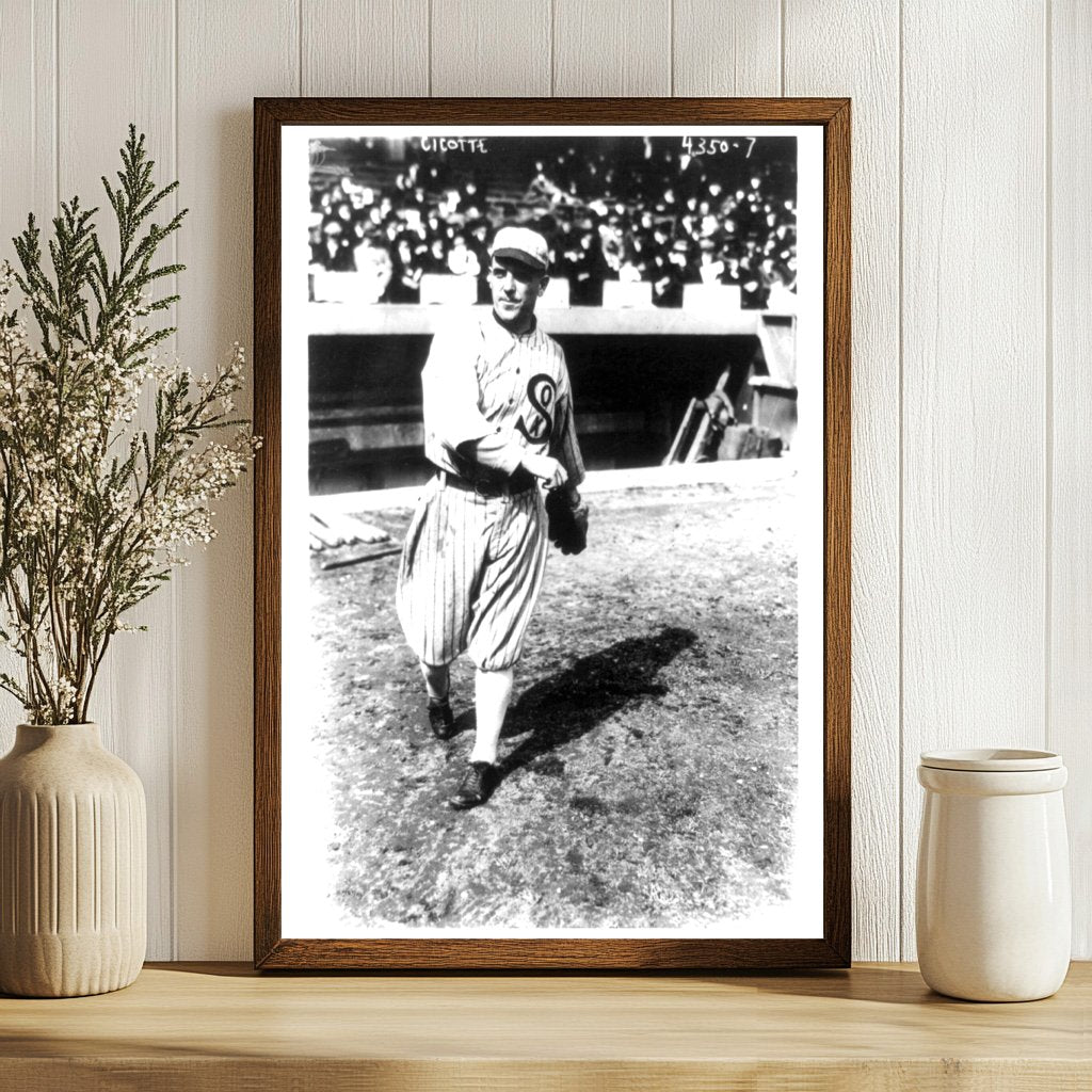 Historic 1918 Baseball Scene: Cicotte of White Sox