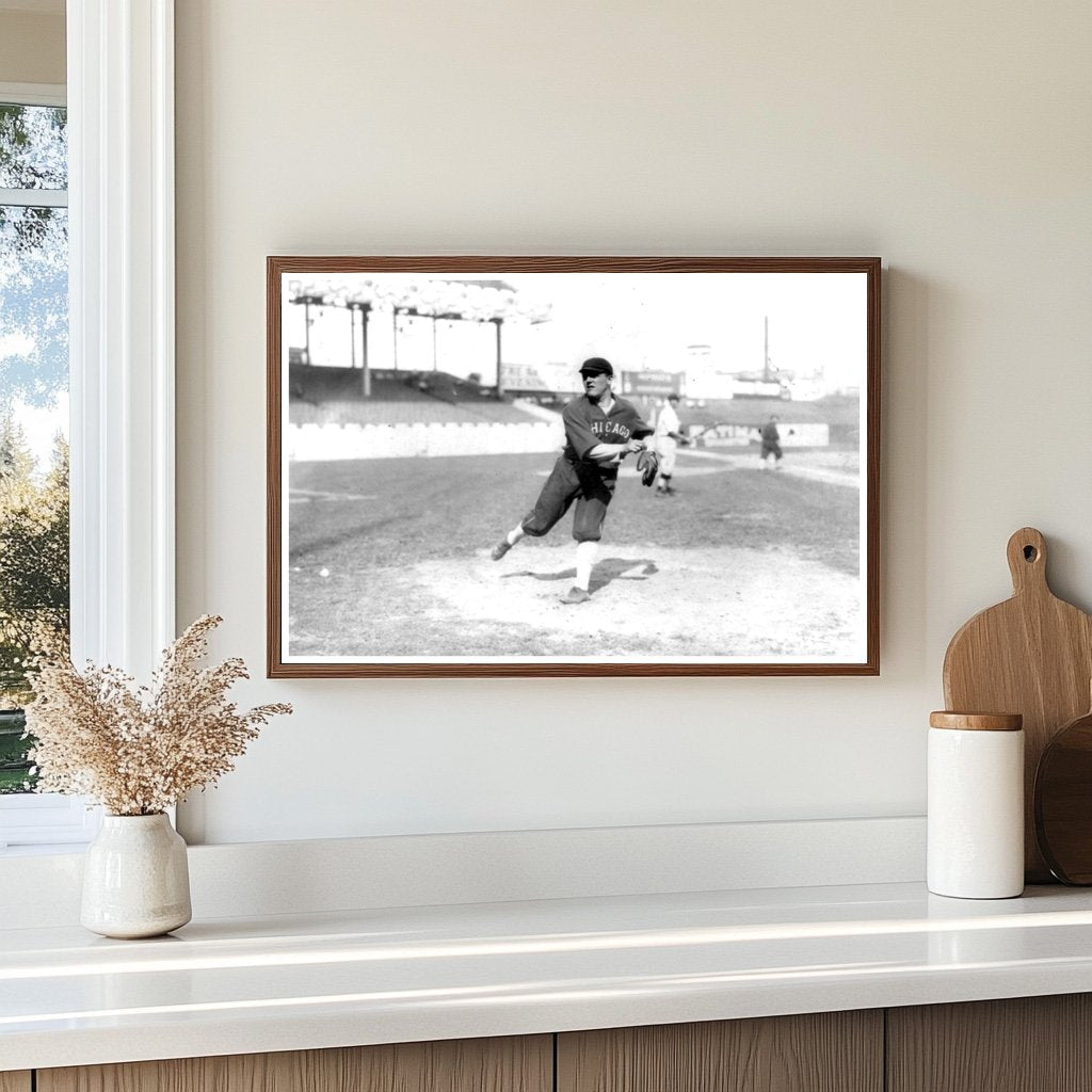 Historic 1914 Baseball Action: White Sox Pitcher