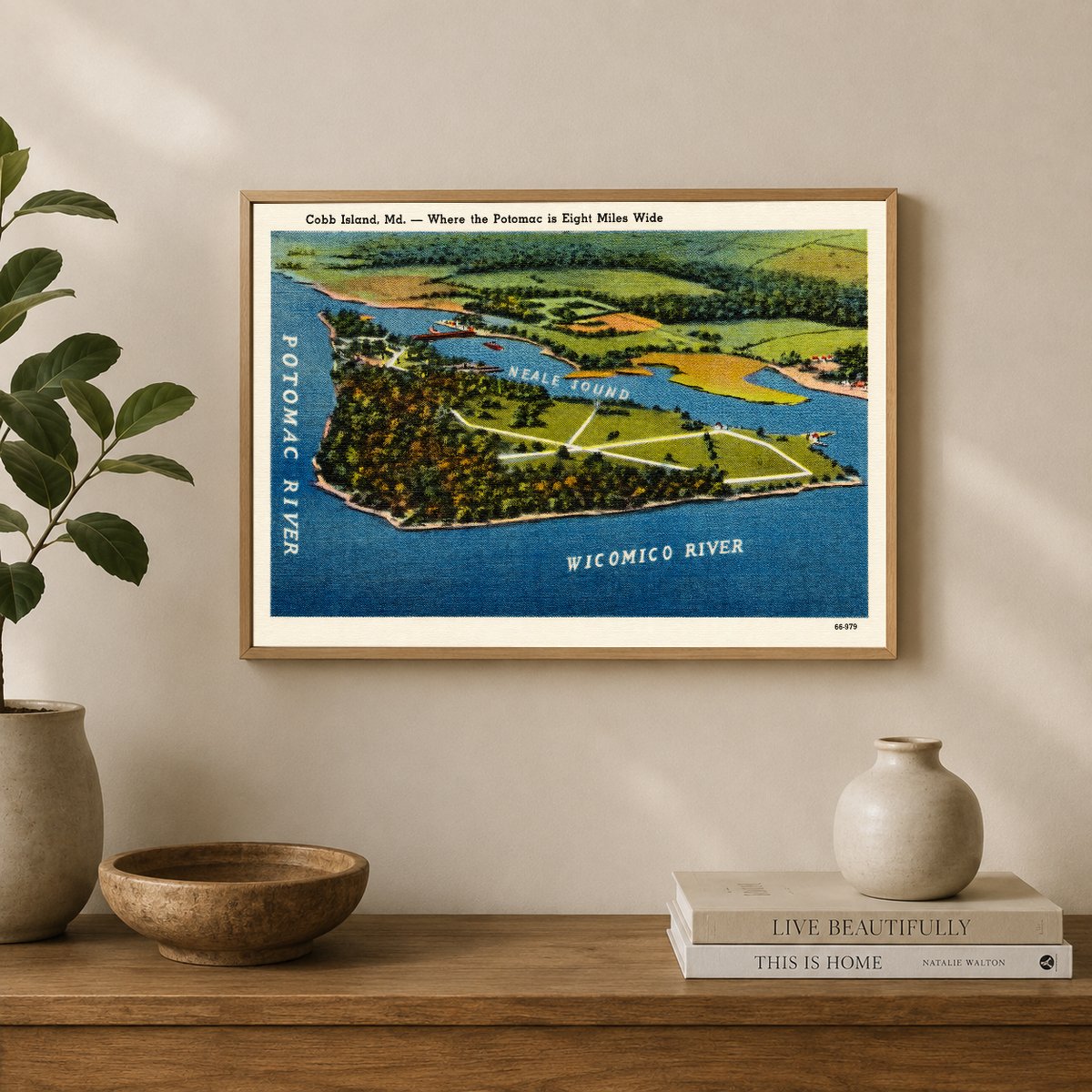 Cobb Island, MD -- where the Potomac is eight miles wide — Vintage Maryland Postcard