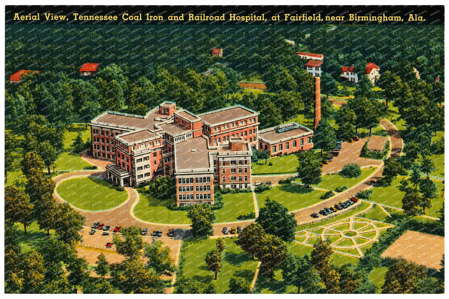 Birmingham, AL: Aerial view, Tennessee Coal Iron and Railroad Hospital, at Fairfield, near Birmingham