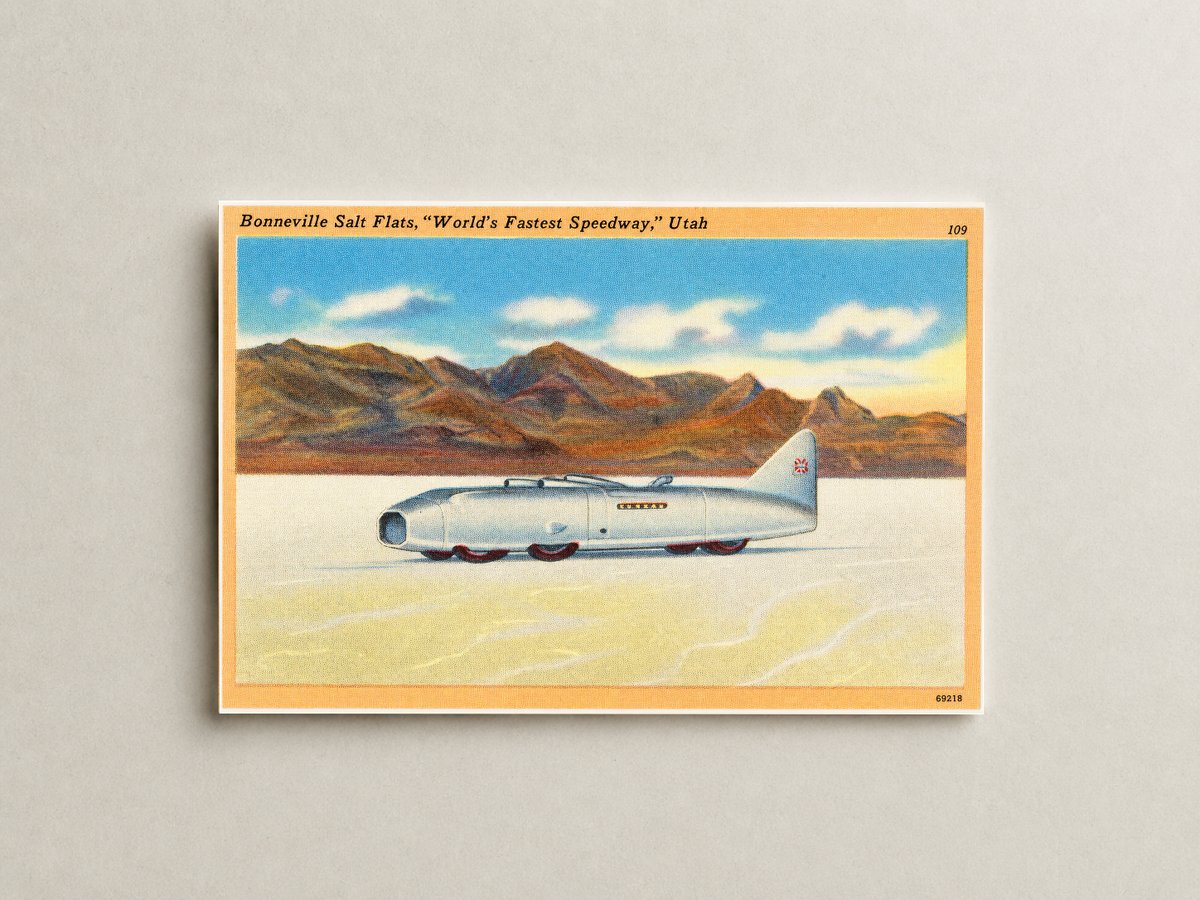 Bonneville Salt Flats, UT: Bonneville Salt Flats, "World's fastest speedway." Utah