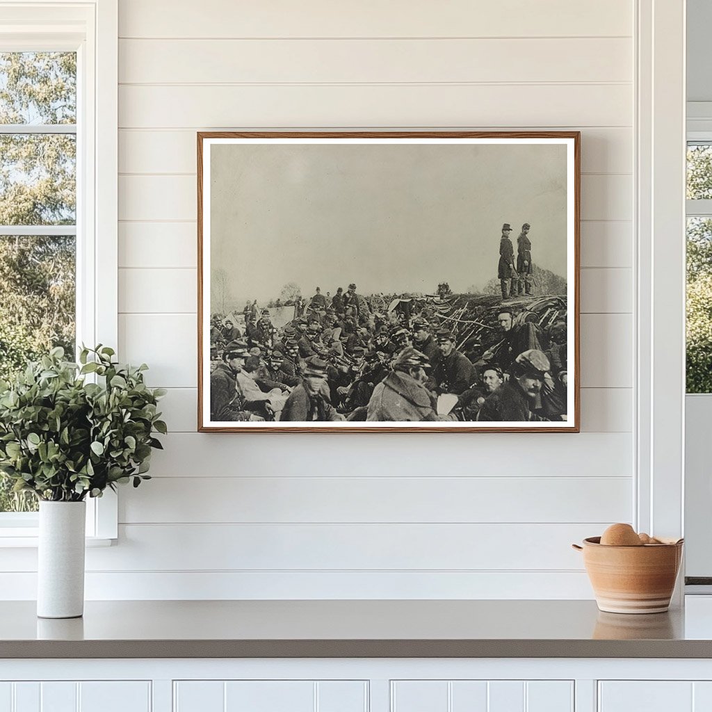 Union Soldiers in Trenches Rappahannock River 1863