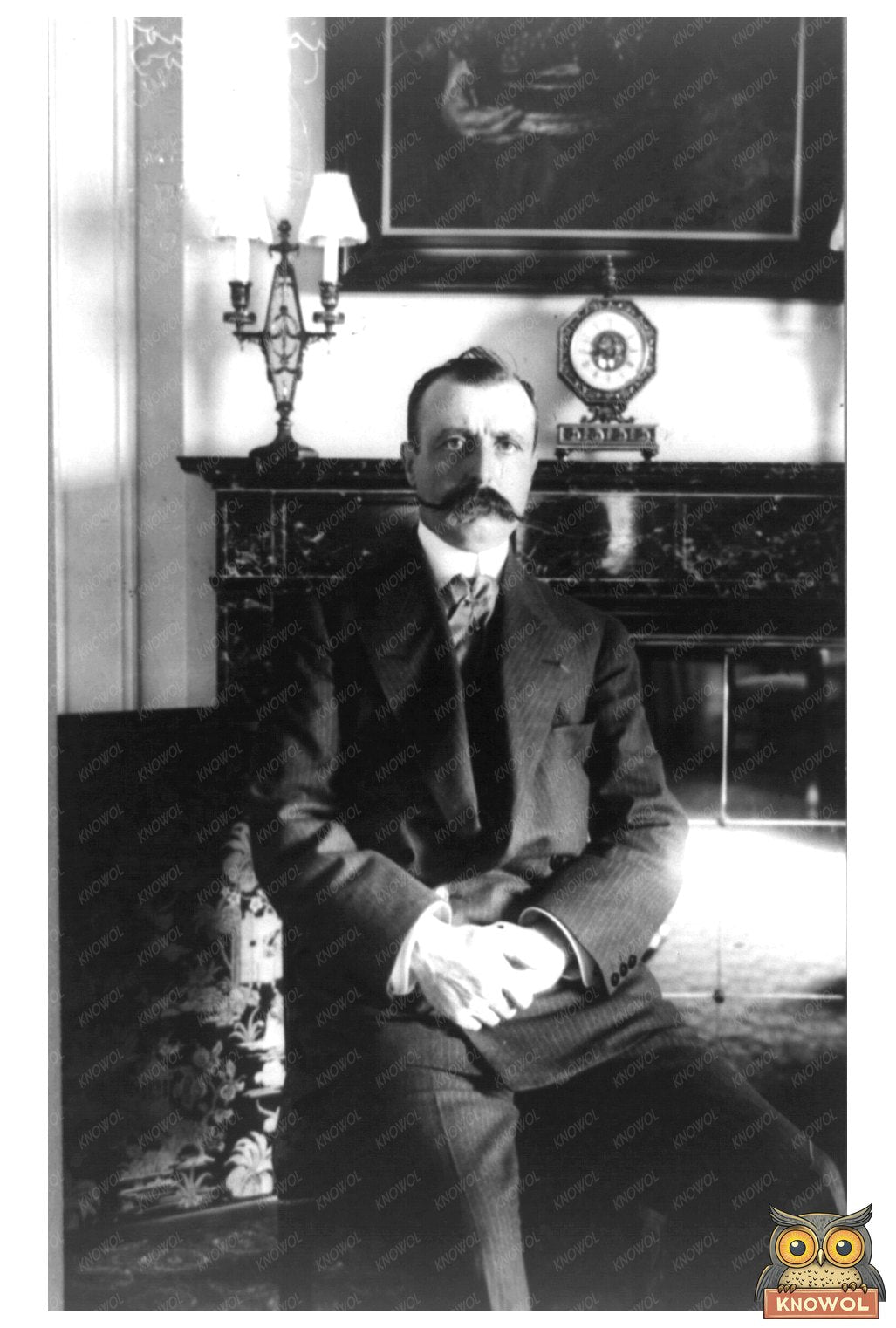 Vintage Portrait of Pioneering Aviator Louis Blériot