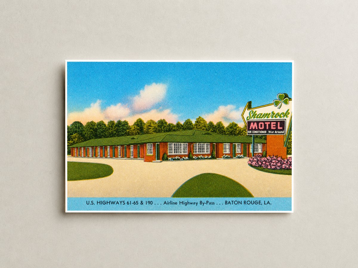 Baton Rouge, LA: Shamrock Motel, U. S. Highways 61-65 & 190... Airline Highway By-Pass... Baton Rouge