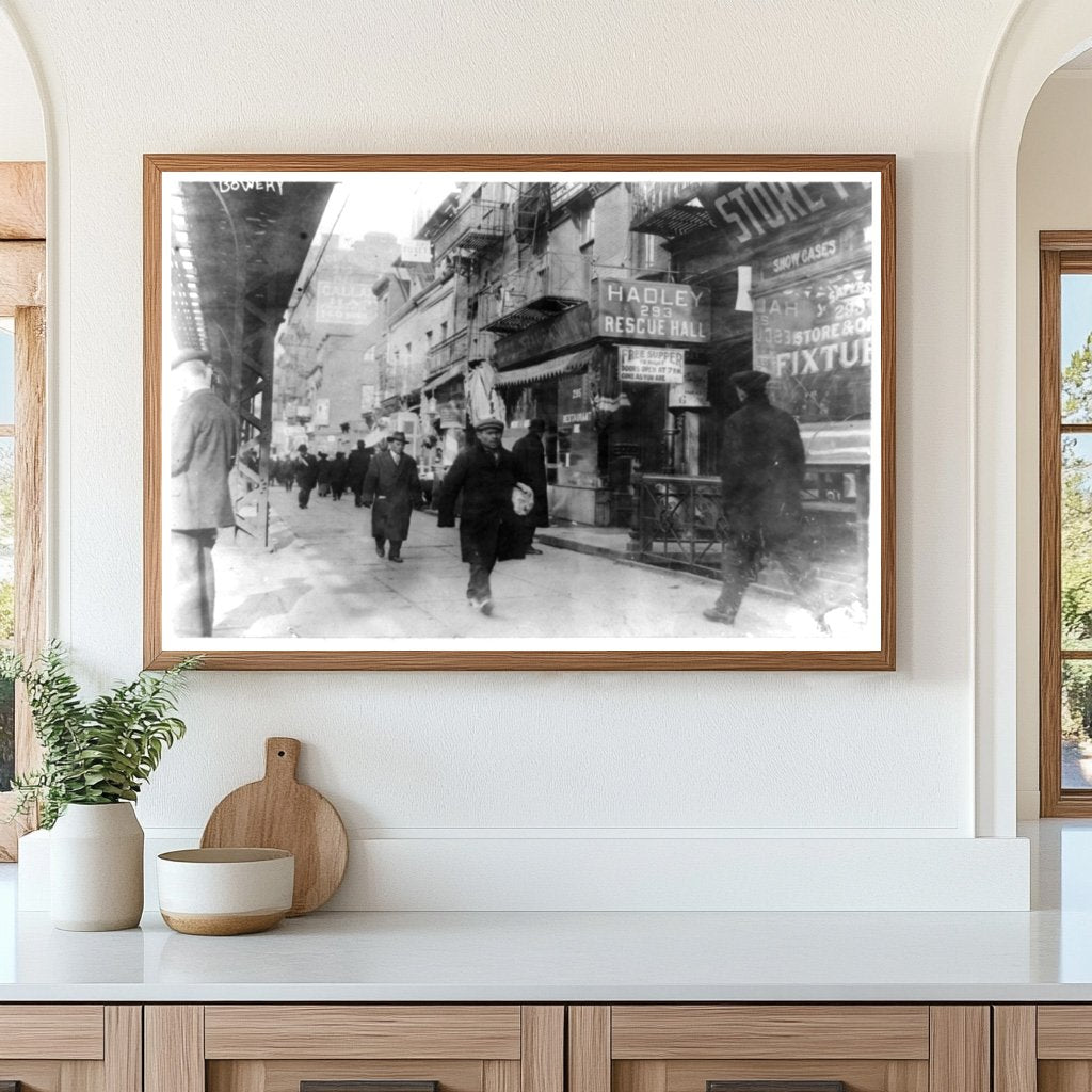 Vibrant 1914 Bowery Street Life in NYC