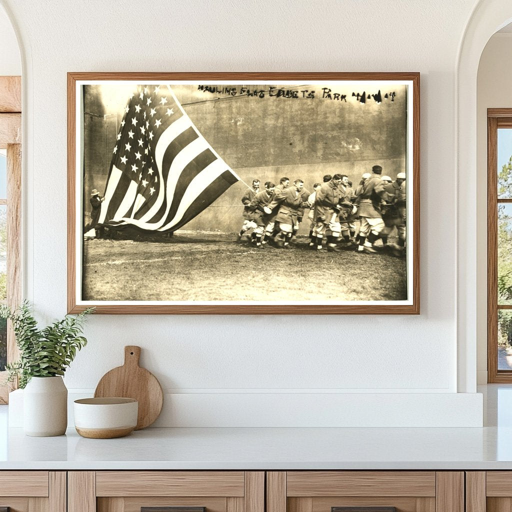 1914 Ebbets Park Flag-Raising Moment in NYC