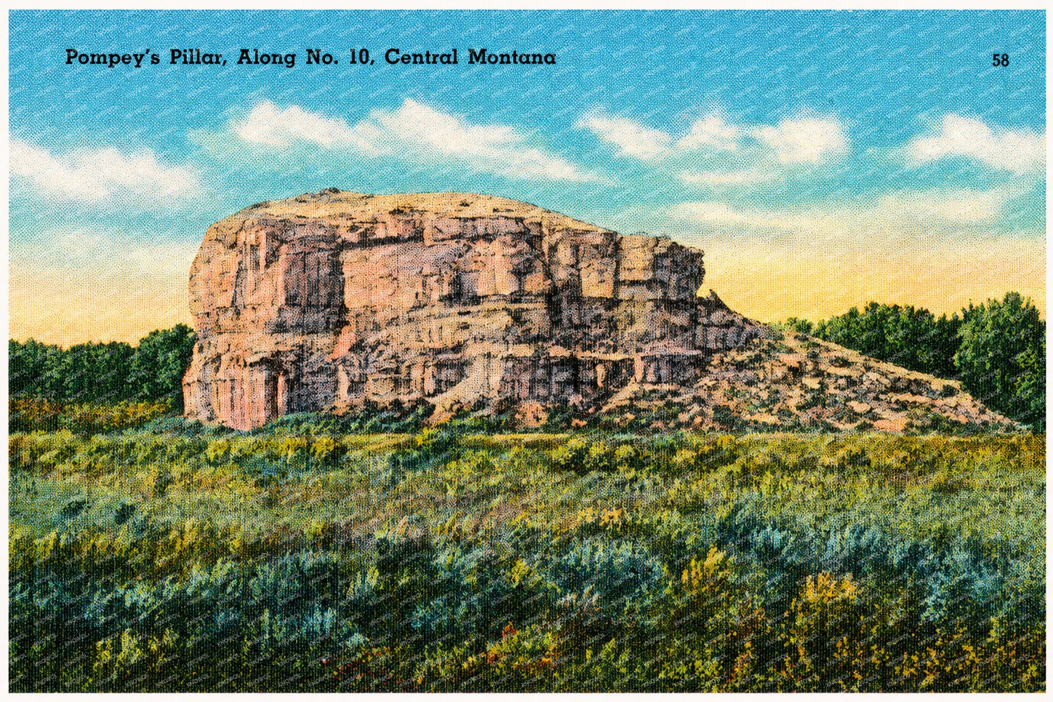 Pompeys Pillar, MT: Pompey's Pillar, along No. 10, Central Montana