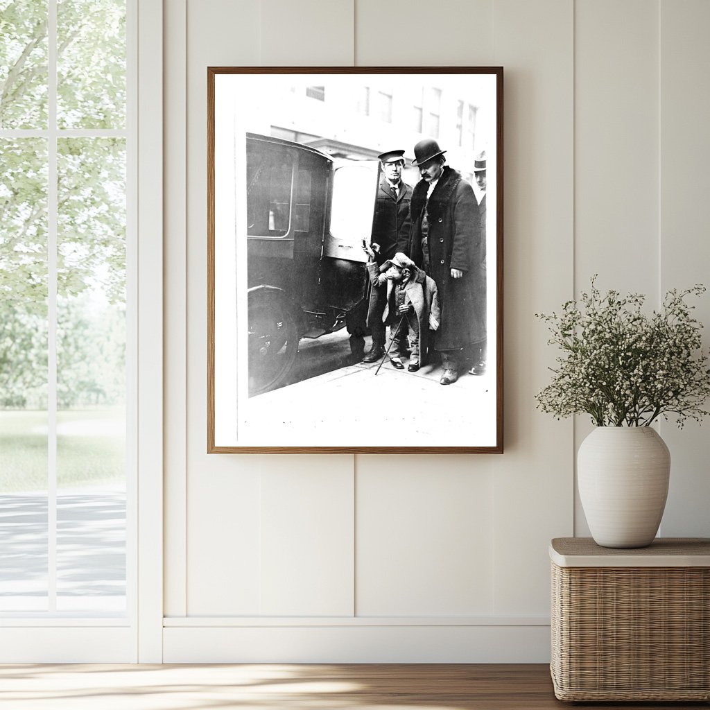 Dapper Chimpanzee by Vintage Car at Hippodrome