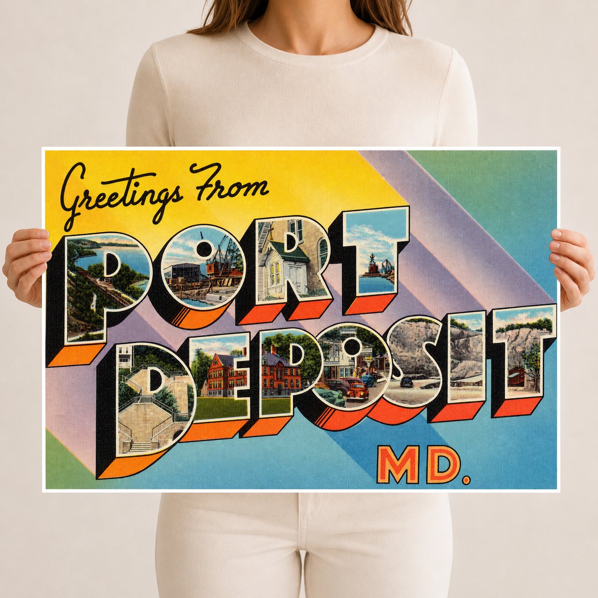 Greetings from Port Deposit, MD — Vintage Maryland Postcard