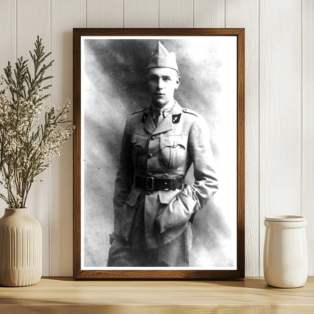 1918 Military Portrait of a Courageous Young Officer