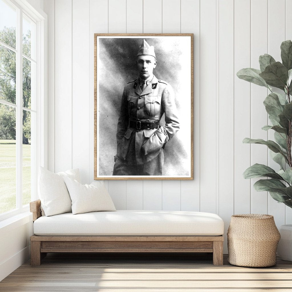 1918 Military Portrait of a Courageous Young Officer