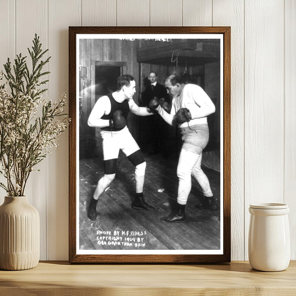 Historic 1909 Sparring Match: Jeffries vs. Berger