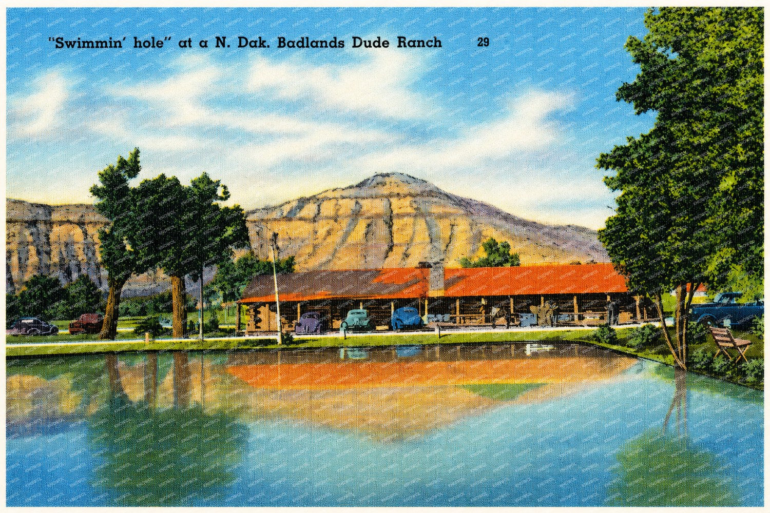 Little Badlands, ND: "Swimmin' hole" at a N. Dak. Badlands Dude Ranch