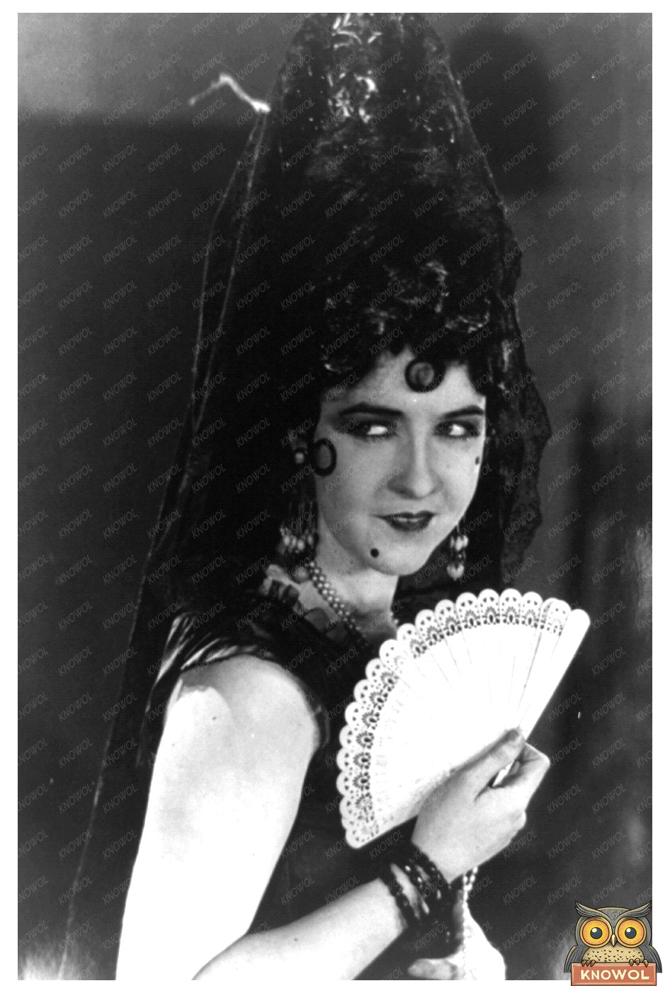 Vibrant 1923 Portrait of Actress in Spanish Attire
