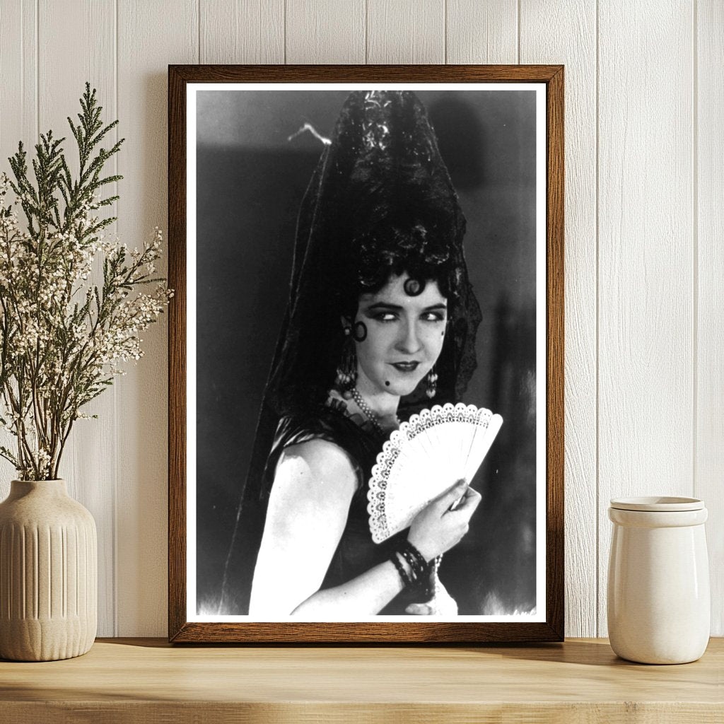 Vibrant 1923 Portrait of Actress in Spanish Attire