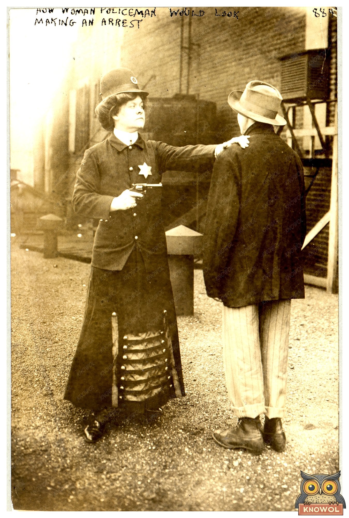 1909 Woman Officer in Action: Historic Arrest Scene