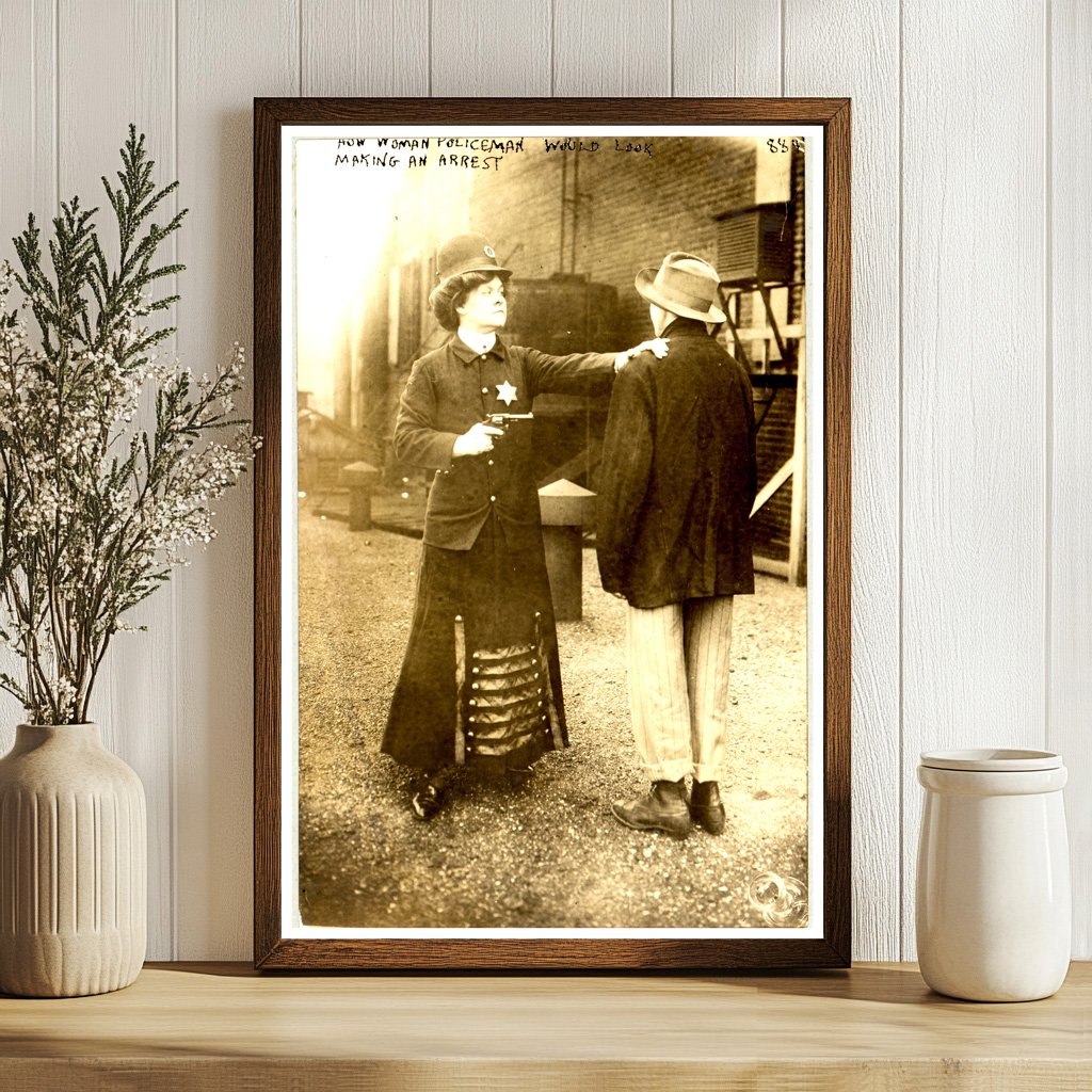 1909 Woman Officer in Action: Historic Arrest Scene