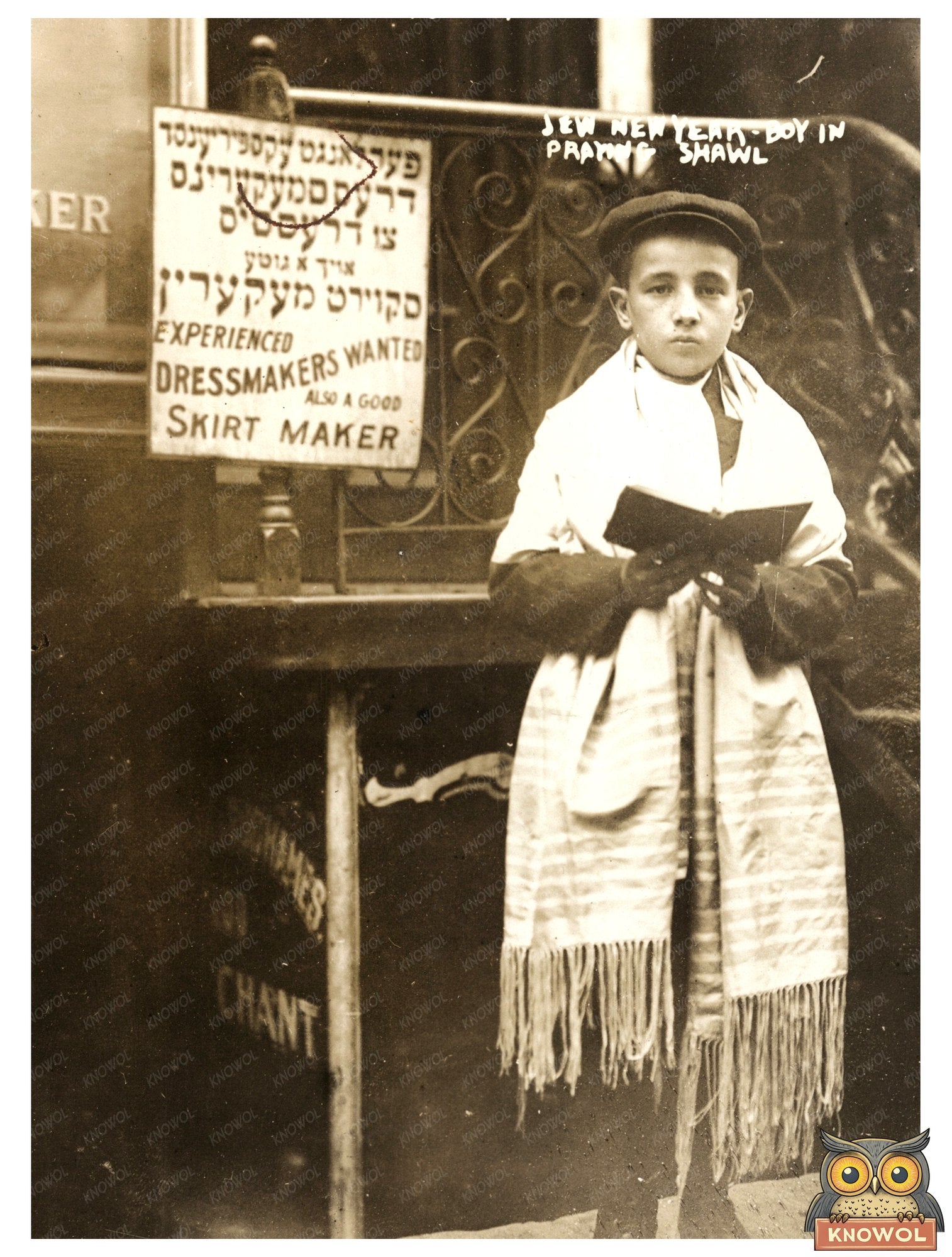 1911 Jewish Boy in Tallit at New York Celebration