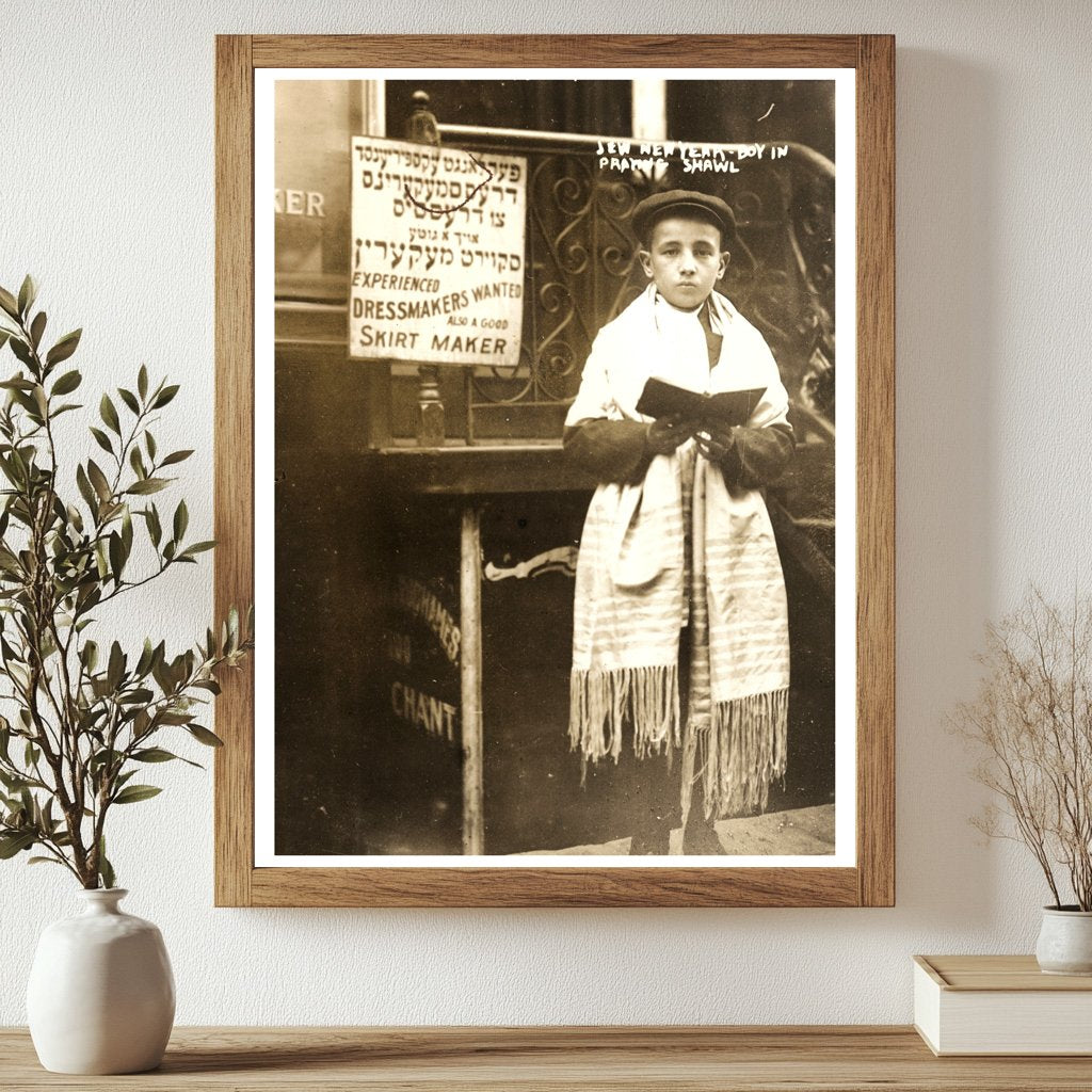 1911 Jewish Boy in Tallit at New York Celebration