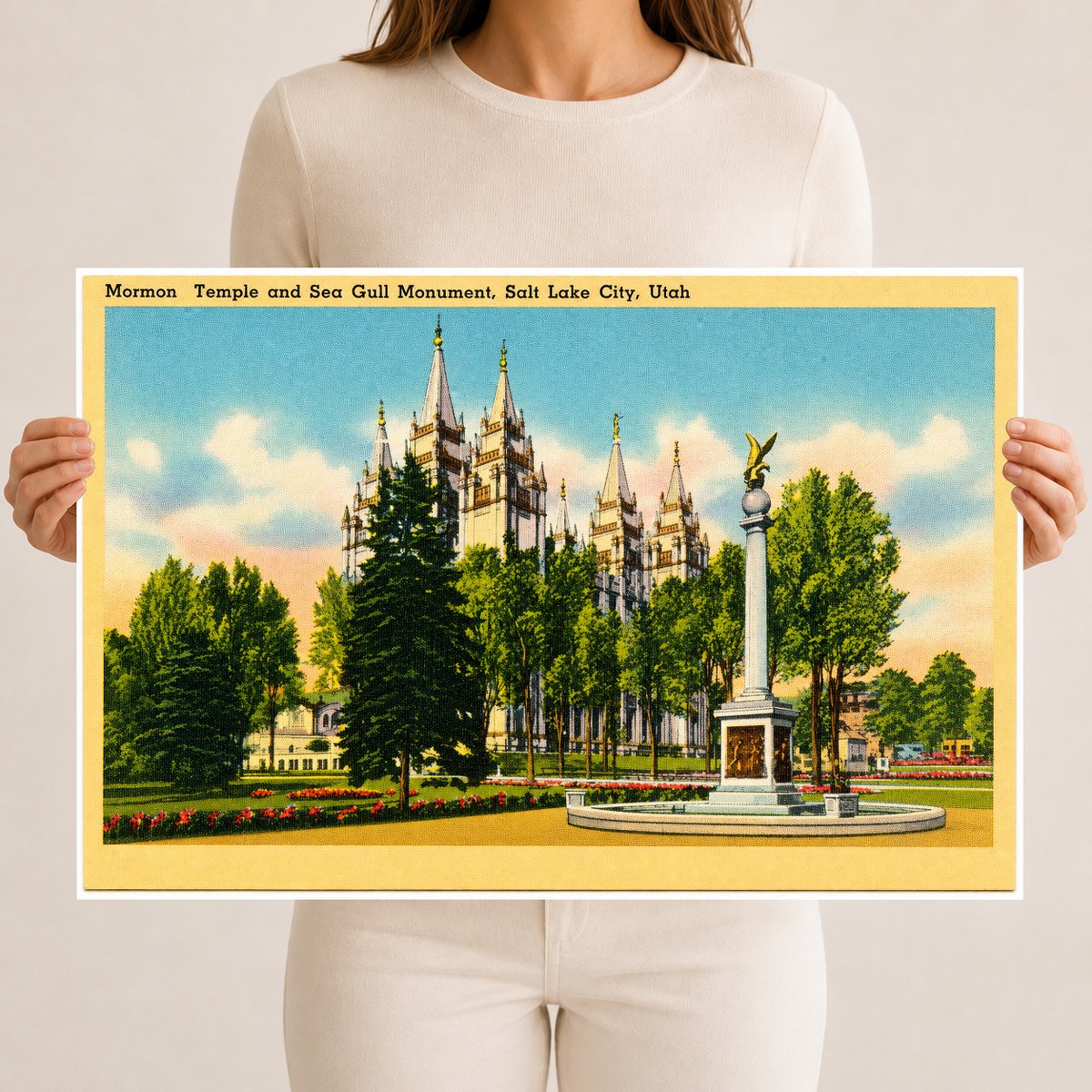 Salt Lake City, UT: Mormon Temple and Sea Gull Monument
