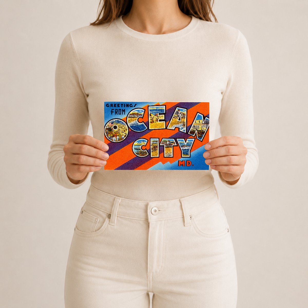 Greetings from Ocean City — Vintage Maryland Postcard