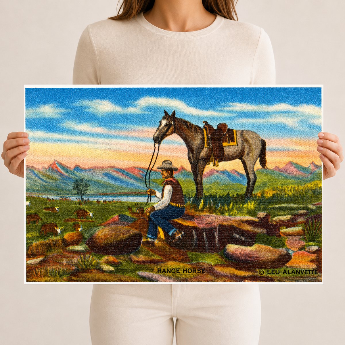 Baton Rouge, LA: My range horse, original oil painting painted by Leo A. Arvette
