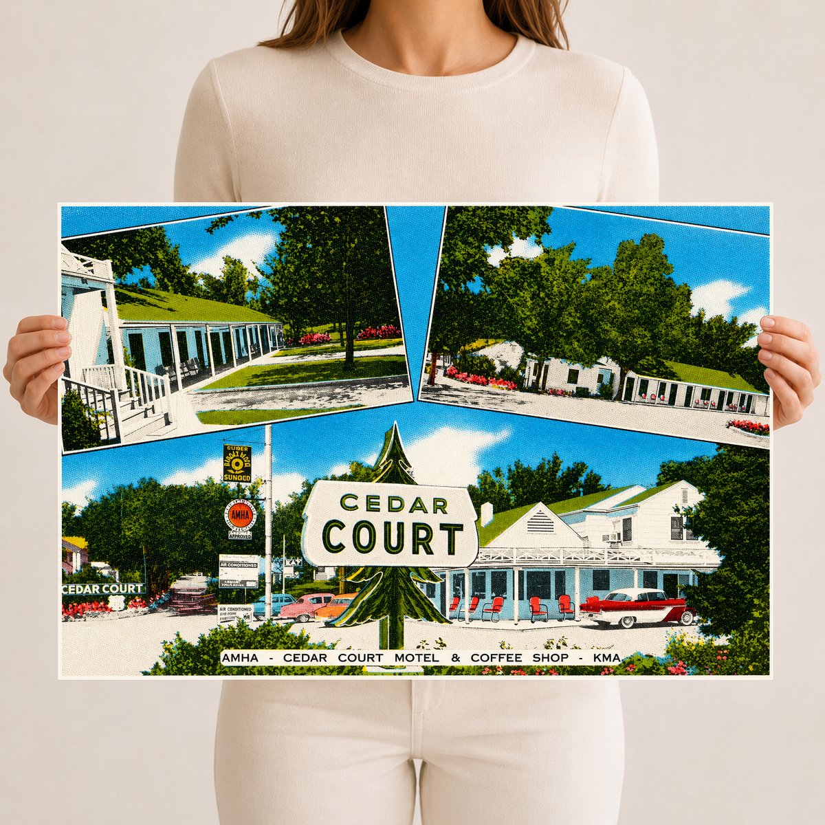 Clay Center, KS: Cedar Court Motel & Coffee Shop, On Route U. S. 24 & Hiway 15